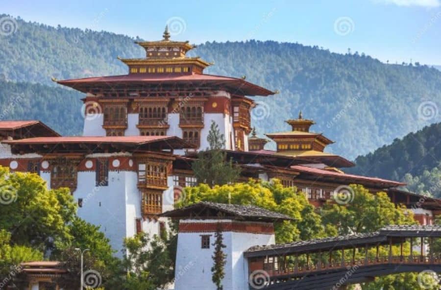 foto af tempel i Buthan